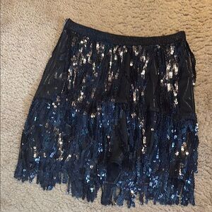 Sequin Embellished Black Skirt